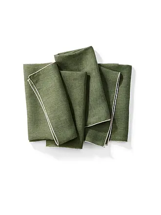 FYNCH-HATTON | Serviettes en lin, lot de 4 LUMO Walnut | dunkelgrün